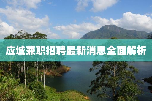 應(yīng)城兼職招聘最新消息全面解析