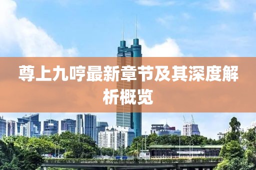 尊上九哼最新章節(jié)及其深度解析概覽