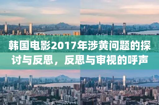 韓國電影2017年涉黃問題的探討與反思，反思與審視的呼聲