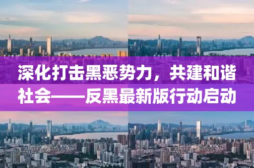 深化打擊黑惡勢力，共建和諧社會——反黑最新版行動啟動