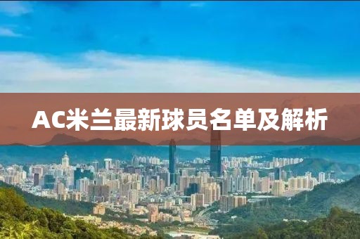 AC米蘭最新球員名單及解析