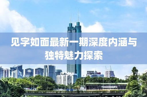 見字如面最新一期深度內(nèi)涵與獨(dú)特魅力探索