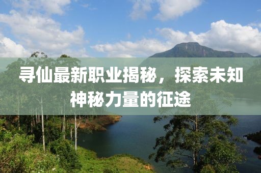 尋仙最新職業(yè)揭秘，探索未知神秘力量的征途