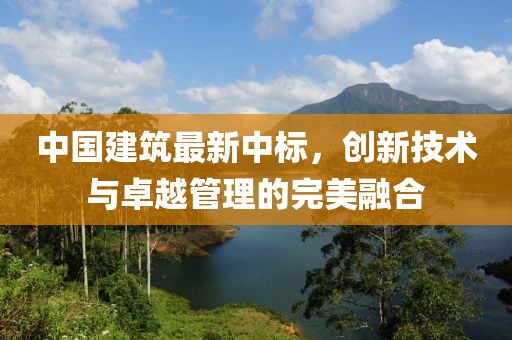 中國(guó)建筑最新中標(biāo)，創(chuàng)新技術(shù)與卓越管理的完美融合