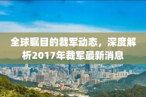 全球矚目的裁軍動(dòng)態(tài)，深度解析2017年裁軍最新消息