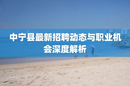 中寧縣最新招聘動態(tài)與職業(yè)機(jī)會深度解析