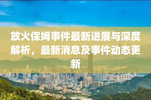 放火保姆事件最新進(jìn)展與深度解析，最新消息及事件動態(tài)更新