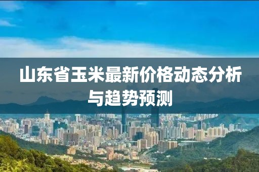 山東省玉米最新價格動態(tài)分析與趨勢預(yù)測