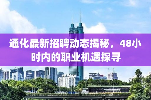 通化最新招聘動(dòng)態(tài)揭秘，48小時(shí)內(nèi)的職業(yè)機(jī)遇探尋