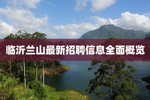 臨沂蘭山最新招聘信息全面概覽