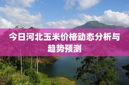 今日河北玉米價(jià)格動(dòng)態(tài)分析與趨勢(shì)預(yù)測(cè)
