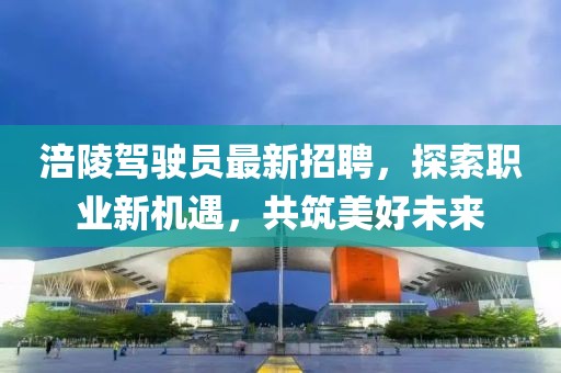 涪陵駕駛員最新招聘，探索職業(yè)新機(jī)遇，共筑美好未來