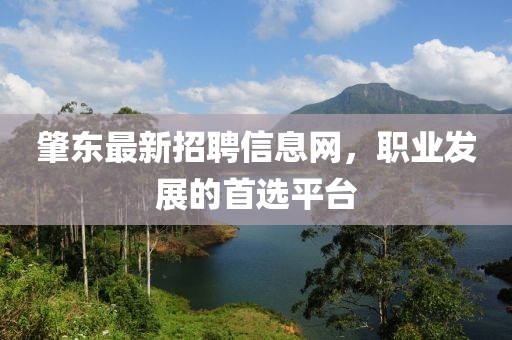 肇東最新招聘信息網(wǎng)，職業(yè)發(fā)展的首選平臺(tái)