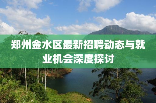鄭州金水區(qū)最新招聘動(dòng)態(tài)與就業(yè)機(jī)會(huì)深度探討