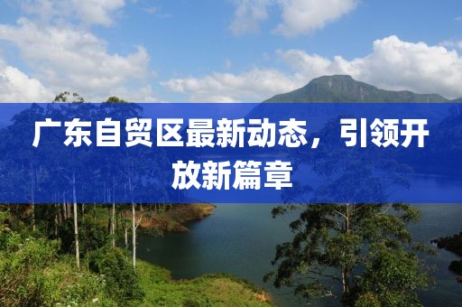廣東自貿(mào)區(qū)最新動(dòng)態(tài)，引領(lǐng)開放新篇章