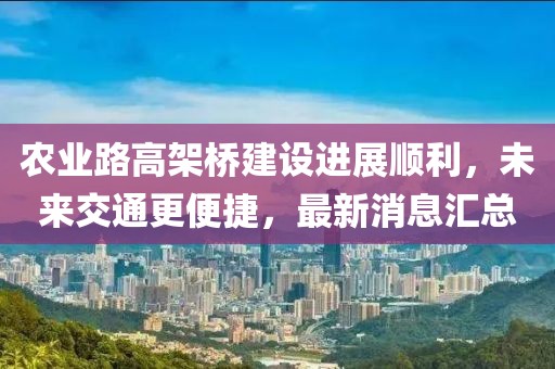 農(nóng)業(yè)路高架橋建設(shè)進展順利，未來交通更便捷，最新消息匯總
