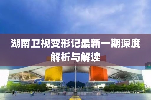 湖南衛(wèi)視變形記最新一期深度解析與解讀