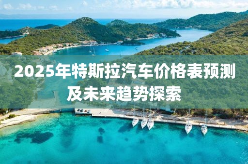 2025年特斯拉汽車價格表預(yù)測及未來趨勢探索
