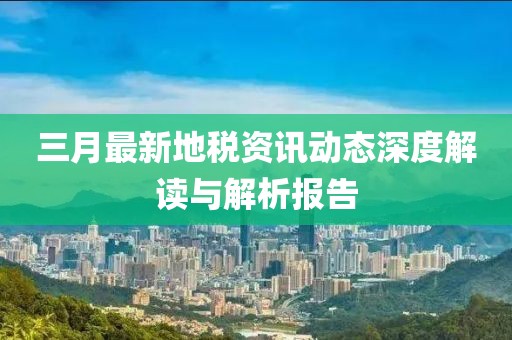 三月最新地稅資訊動態(tài)深度解讀與解析報告