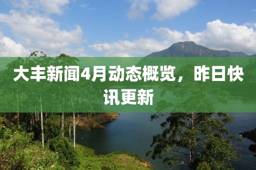 大豐新聞4月動態(tài)概覽，昨日快訊更新