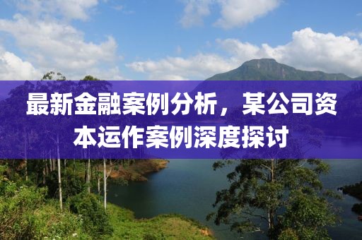 最新金融案例分析，某公司資本運作案例深度探討