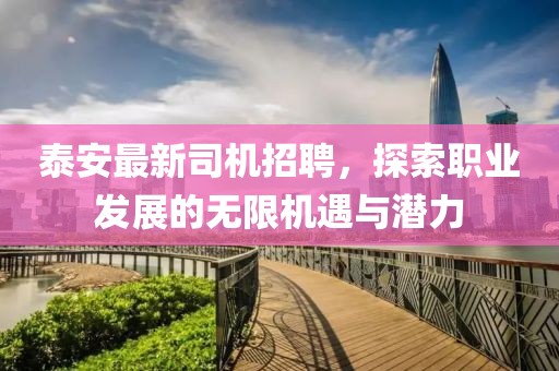 泰安最新司機(jī)招聘，探索職業(yè)發(fā)展的無限機(jī)遇與潛力