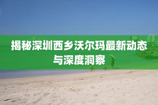 揭秘深圳西鄉(xiāng)沃爾瑪最新動態(tài)與深度洞察