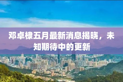 鄧卓棣五月最新消息揭曉，未知期待中的更新