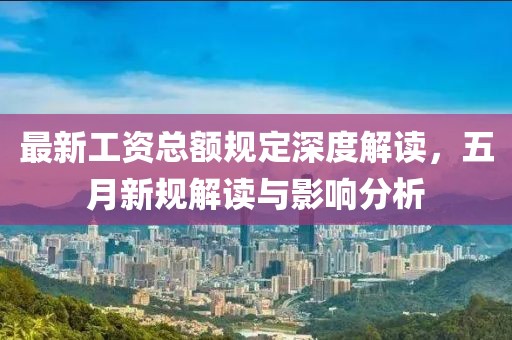 最新工資總額規(guī)定深度解讀，五月新規(guī)解讀與影響分析