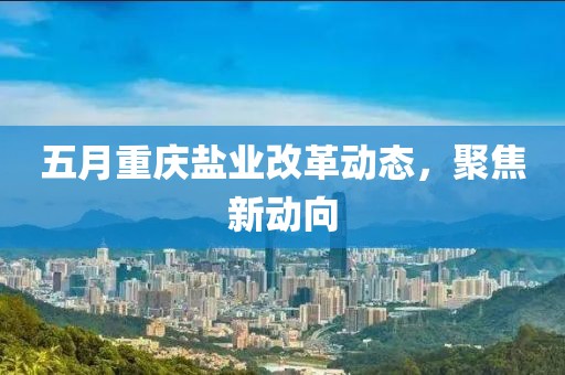 五月重慶鹽業(yè)改革動態(tài)，聚焦新動向