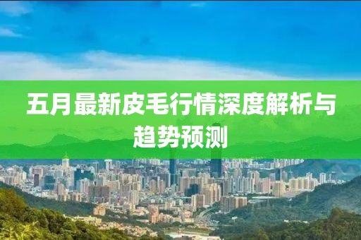 五月最新皮毛行情深度解析與趨勢(shì)預(yù)測(cè)