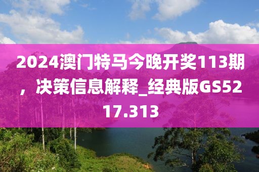 2024澳門特馬今晚開獎113期，決策信息解釋_經(jīng)典版GS5217.313