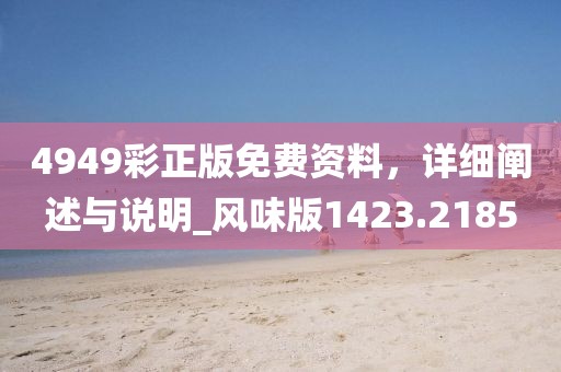 4949彩正版免費資料，詳細闡述與說明_風味版1423.2185