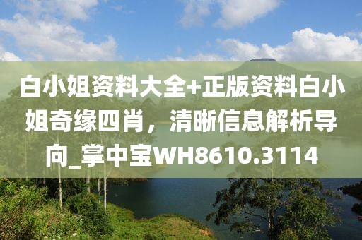 白小姐資料大全+正版資料白小姐奇緣四肖，清晰信息解析導(dǎo)向_掌中寶WH8610.3114