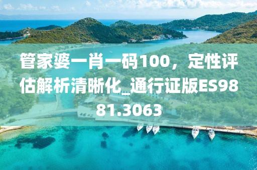 管家婆一肖一碼100，定性評(píng)估解析清晰化_通行證版ES9881.3063