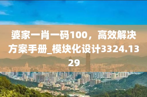 婆家一肖一碼100，高效解決方案手冊_模塊化設計3324.1329