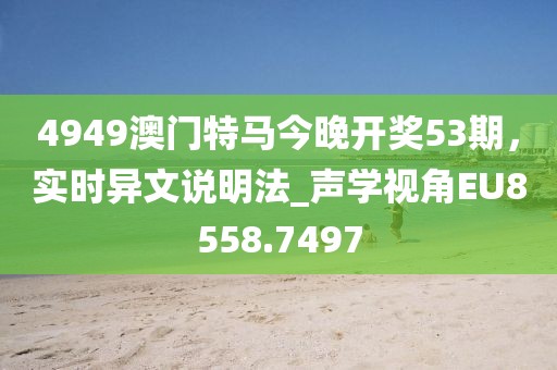 4949澳門特馬今晚開獎53期，實時異文說明法_聲學(xué)視角EU8558.7497