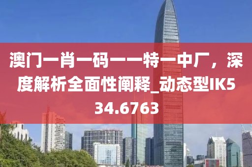 澳門一肖一碼一一特一中廠，深度解析全面性闡釋_動(dòng)態(tài)型IK534.6763