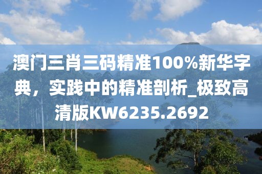 澳門(mén)三肖三碼精準(zhǔn)100%新華字典，實(shí)踐中的精準(zhǔn)剖析_極致高清版KW6235.2692