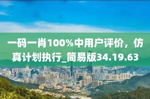 一碼一肖100%中用戶評價(jià)，仿真計(jì)劃執(zhí)行_簡易版34.19.63