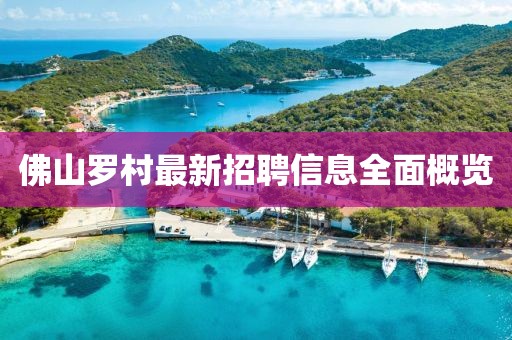 佛山羅村最新招聘信息全面概覽