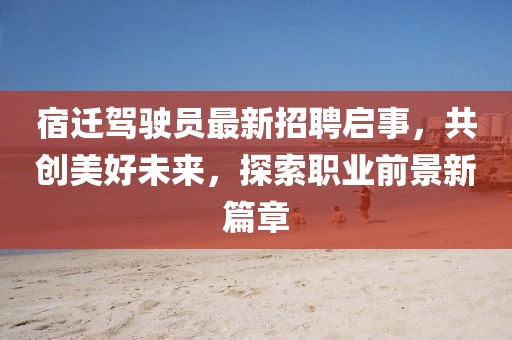 宿遷駕駛員最新招聘啟事，共創(chuàng)美好未來，探索職業(yè)前景新篇章